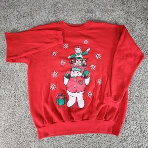 Vintage Raggedy Ann Sweater Large Andy 90s Snowden Crewneck Sweatshirt Christmas